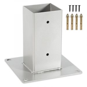 EINFEBEN 4x Pied de poteau carré Support carré à boulonner Pied à fixer pour poteau Poteaux De Clôture 80x80mm