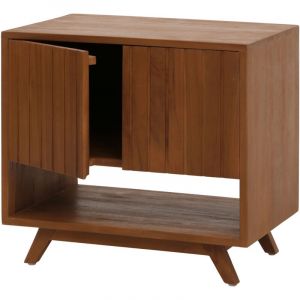HHG - Meuble sous-lavabo en teck 778, meuble lavabo, teck de qualité B-Grade (bois de cœur, 20-30 ans), 61x65x40cm