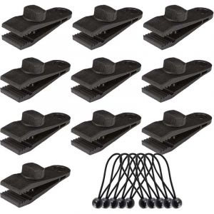 10 Sets Clip Bache Clip de B&acirc;che Auvents Clip Pince &agrave; B&acirc;che Pince pour Tente Tendeurs &eacute;lastiques Accessoires pour Activit&eacute;s Camping Canopy