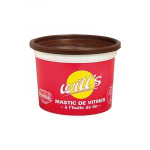WILL'S - Mastic vitrier mondial brun/acajou pot 500g