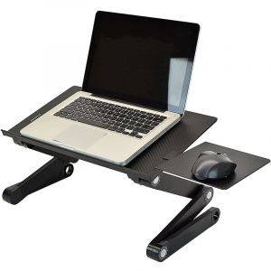 Yongqing - Table d'ordinateur portable pliable Table de Lit Pliable Ergonomique Plateau Support de Lecture Inclinable noir