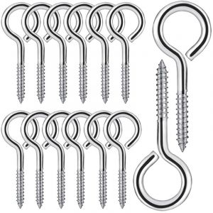 20 Pièces M5 Piton à Visser en Acier Inoxydable 304 Vis Mouton Oeil Rond Auto Taraudeuse Vis à Anneau Crochets à Oeil Boulon à œil Crochets Piton à