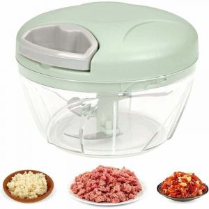 1pc vert Hachoir Manuel, Hachoir &agrave; Oignon, Coupe oignon, Lames en acier inoxydable, Facile &agrave; Nettoyer Hachoir Oignon Manuel pour Legumes, Fruit &