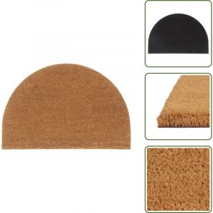 Tapis de porte naturel demi-rond 60x90cm fibre de coco touffet&eacute; - Tapis D'entr&eacute;e - Paillasson - Fibre De Coco - Tapis Exterieur - Tapis Interieur