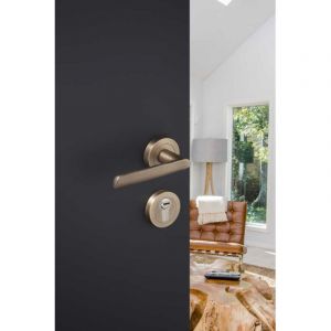 Ensemble de Poign&eacute;es sur Rosaces en Laiton - DCG - Mod&egrave;le Spartine - Bronze Vieilli - Cl&eacute; Y