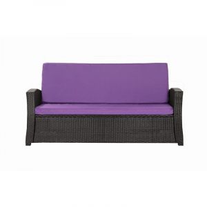 Coussins de canap&eacute; meubles de jardin en r&eacute;sine tress&eacute;e Violet, Coussins balan&ccedil;oire d'ext&eacute;rieur 110x60x50cm Coussin pour banquette 2 places-Slim