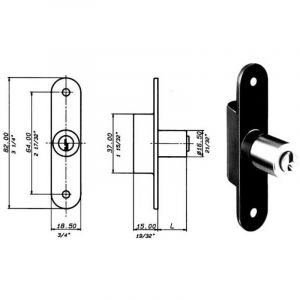 Serrure pour meubles &agrave; tiges rotatives 2177 Meroni