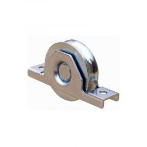 Deco Fer Forge - Roue &agrave; encastrer pour portail coulissant - Gorge Ronde de 20mm - &Oslash;120mm - Jusqu'&agrave; 450KG - Acier
