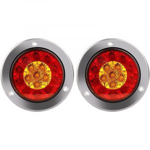 Ymyny - Rond led Feu de Freinage Feu, 4x4'Rouge Ambre led Feux Arrière Indicateur Lampe