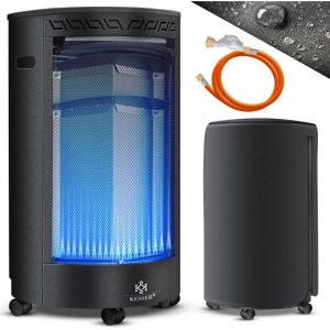 KESSER&reg; Chauffe-gaz c&eacute;ramique 4200 watts, Chauffage radiant &agrave; gaz, avec d&eacute;tendeur/flexible de gaz, Po&ecirc;le &agrave; gaz avec housse de protection, Noir