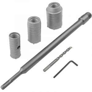 Scie Cloche Beton, Foret Beton Grande Longueur Rallonge, Jeu de Scie Cloche avec manche rond 330 mm est SDS Plus Poign&eacute;e Barre de Connexion avec