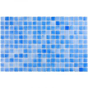 Mosa&iuml;que en verre press&eacute; pour piscines, bains et saunas 32.5cm x 51.5cm - Marine Blue