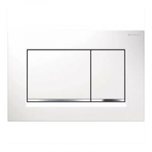 Sjqka - Pour Geberit Sigma30 - Plaque de commande Sigma30, blanc/chrome 115.883.KJ.1