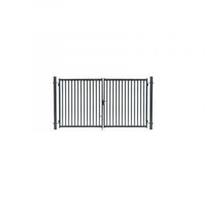 Cloture&jardin - Portail Barreaud&eacute; Gris jardiplus - Largeur 4m - 2 m&egrave;tres