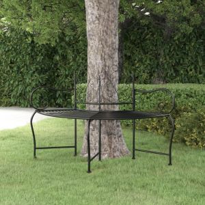 Design In - Banc tour d'arbre 150 cm Noir Acier CFW97740