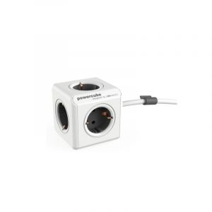 Allocacoc - Ladrón Powercube original 5 tomas corriente con cable 1.5 gris - talla