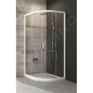 Ravak - Blix - Cabine de douche quart de rond BLCP4-90, 880-900 mm, blanc/verre clair 3B270100Z1