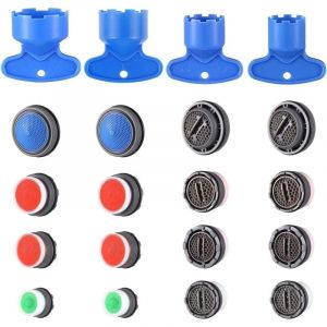 Lot de 16 A&eacute;rateur Mousseur de Robinet M24 M22 M18 M16 Male avec 4 Cl&eacute; Embout Economiseur d'Eau Filtre Economie A&eacute;rateur pour Robinet Lavabo de