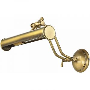 Licht-erlebnisse - Applique d'int&eacute;rieur pour tableau artisanale style Art nouveau en laiton bronze r&eacute;glable H:20cm - Bronze clair brillant