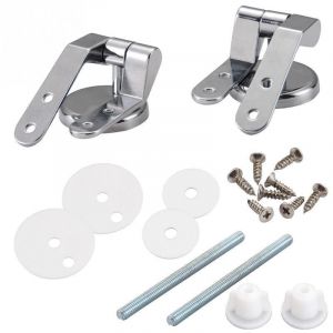 Charniere Abattant wc, Kit Fixations Remplacement pour wc Abattant, Charnière wc Fixations, pour Sièges de Toilette en Résine de Bois - 2 Pcs - Laoa