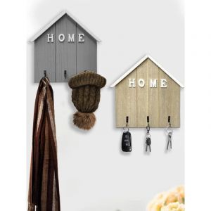 Dpzo - 2 Pi&egrave;Ces Port Clef Mural D&eacute;Coratif, Auto-Adh&eacute;Sif Ou &agrave; Percer, 3 Fa&ccedil;Ons D'Installer Le Porte Cl&eacute; Mural, Accroche Clef Mural, Porte Cl&eacute; Mural