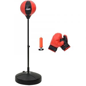 Ensemble de punching ball avec gants et pompe hauteur réglable vidaXL