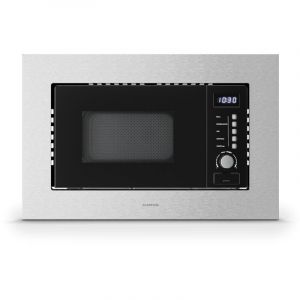 Klarstein Verosteel Micro Onde Encastrable avec Grill 20L, 700W, 8 Programmes, Commande Tactile, Acier Inox, Plateau Verre, Four Micro Ondes