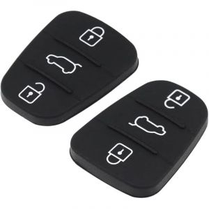 2 Pi&egrave;ces Boitier cl&eacute; de Voiture Compatible avec Kia Sportage Cee'd Picanto Rio et Hyundai i10 i20 i30 ix20 ix35 Coque de cl&eacute; Silicone T&eacute;l&eacute;commande 3