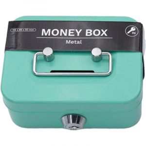Largeight - Caisse à Monnaie et Billets, Caissette à Monnaie Serrure avec Clés, Caisse en Acier Tirelire avec Fente pour Pieces, Petit Coffre Fort