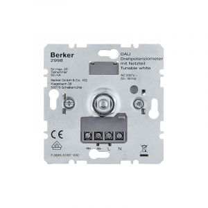 Berker - dali 2998 POTENTIOMèTRE de rotation avec filet UNITé de commande pour SYSTèME de RéGLAGE de la LUMIèRE 4011334510093