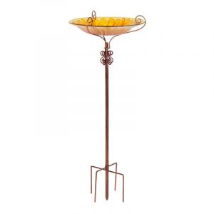 Abreuvoir Oiseaux Extérieur Sur Pied Mangeoire Oiseaux Exterieur Sur Pied En Verre Trempé Bains d'Oiseaux Sauvages de Jardin en Forme De Fleur