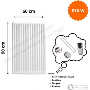 Radiateur Acier H.90 x L.60 cm Stelrad 816W T11