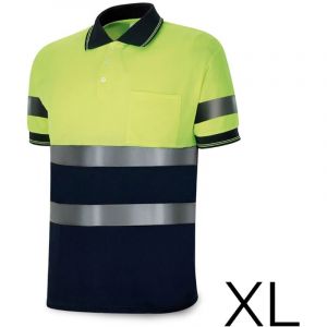 Polo bicolore haute visibilité à manches courtes en polyester. tissu polyester 160g. respirant taille xl 1288pavxmcyfa/xl brand