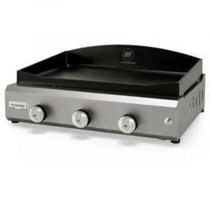 Plancha gaz Exclusive Amalia 360 inox - 3 br&ucirc;leurs double paroi - pieds reglables - Le Marquier