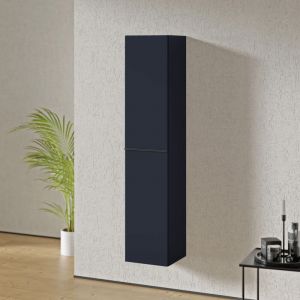 BERNSTEIN - Armoire suspendue Colonne de rangement 35x170x35cm (LxHxP) Bleu nuit mat poign&eacute;e m&eacute;tal Anthracite, Garantie 5 ans - LAVOA Anthracite mat,