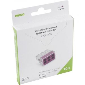 Wago - Borne de raccordement rigide: 0.75-2.5 mm² Nombre de pôles: 6 10 pc(s) transparent, orange S811262