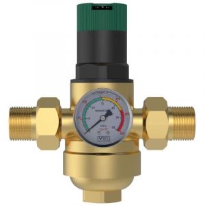 Reducteur de Pression Eau avec Manometre, Filtre à Eau Raccord Domestique 3/4 Réducteur de Pression Réutilisable Pré-filtre Filtre à Sédiments