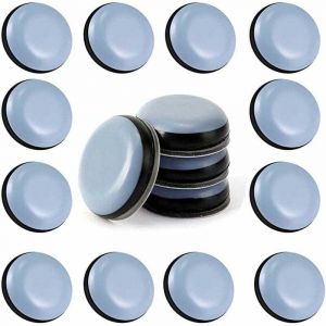 24pcs Patins en Teflon pour Meubles 25 mm (Rond) - Patins glisseurs pour Meubles - Planeur ptfe Patins pour Meubles en T&eacute;flon Auto-adh&eacute;sif Patins de