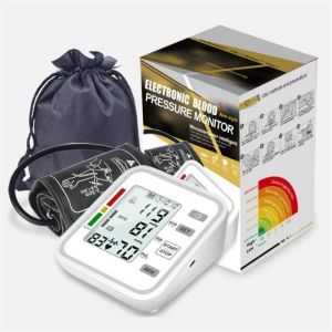 Tensiomètre électronique entièrement automatique de type bras supérieur, appareil de mesure de la tension artérielle à commande vocale en anglais