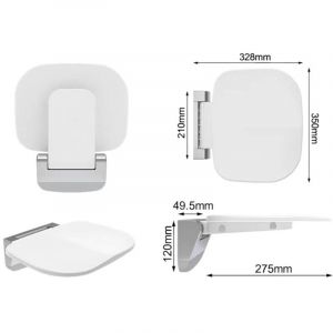 Siege de Douche Mural Rabattable，Tabouret de Douche Pliable Mural，Chaise De Douche Antid&eacute;rapante pour Handicap&eacute; Personnes &acirc;g&eacute;es - Blanc