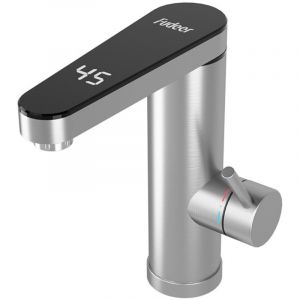 Robinet d'eau chaude &eacute;lectrique pour &eacute;vier, en acier inoxydable, chauffe-eau chaude et froide, robinet de cuisine instantan&eacute; avec prise