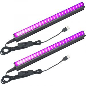 Kcvv - 2pcs Diode électroluminescente 5W uv led Tube Lumière Noire, 24 Leds Barre de Lumières uv 5V Port usb 395nm pour Halloween Noël Soirée Body