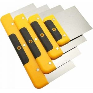 Vente chaude-Jeu De 4 Spatules De Carrossier, Spatule De Pl&acirc;trier Inox, Couteau &Agrave; Enduire Pour Propagation De Plaque De Pl&acirc;tre,Boue,Peinture De