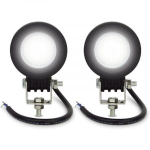 Phare LED Moto 10W Feux Additionnels Moto, Phare de Travail &agrave; LED Floodlight 12V, Feux de Brouillard Suppl&eacute;mentaires pour Moto Off-Road ATV avec