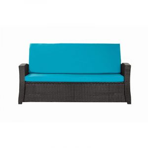 Coussins de canap&eacute; meubles de jardin en r&eacute;sine tress&eacute;e Bleu, Coussins balan&ccedil;oire d'ext&eacute;rieur 160x60x50cm Coussin de banc de jardin 3 places -Slim