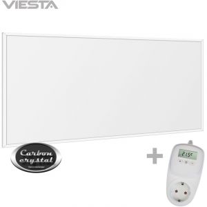 Viesta - Chauffage Infrarouge Mural avec Thermostat [incl. TH10 thermostat] – Radiateur Mural – Chauffage Infrarouge Carbon Crystal – Panneau