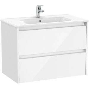 Roca - Pack Unik Meuble 2 tiroirs + lavabo tenet Couleur : Blanc brillant - Dimensions : 785x460x565 mm