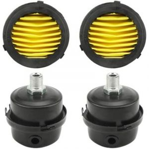 Lot de 2 Filtre silencieux pour compresseur d'air 1/4' pt 12,5 mm Filtre d'admission de compresseur d'air en métal Silencieux (12.5mm) + 2 pièces de