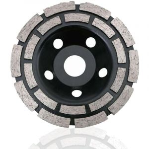 Disque Diamant, Diamant &agrave; Meuler B&eacute;ton 115 x 22,2 mm Double Rang&eacute;e, Meule Diamant&eacute;e Universelle pour Poncer B&eacute;ton, Pierre, Granit Chape, Ma&ccedil;onnerie,