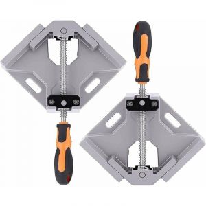 Serre-joint Pince à angle droit de 90 degrés, pince d'angle à poignée unique avec mâchoire pivotante réglable, supports de travail du bois pour